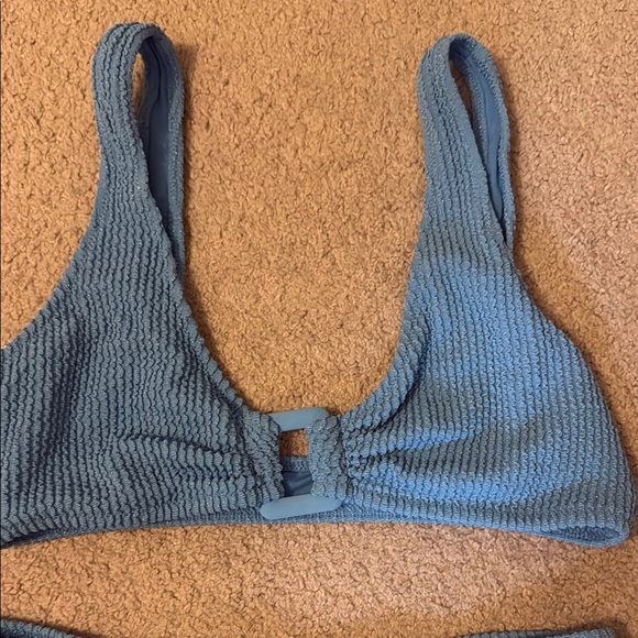 Blue Textured Bikini Set - Picture 2 of 4